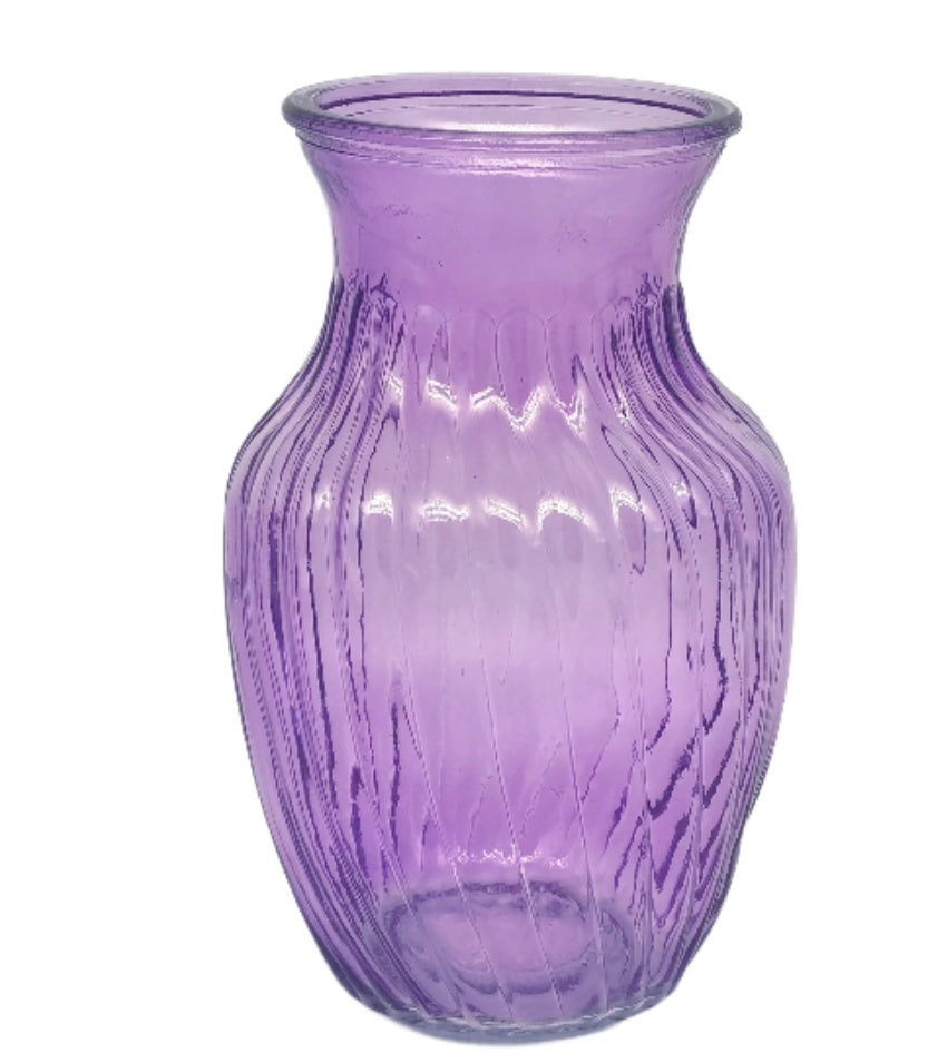 GB2005 PLEATED OFFSET VASE D5x8"H