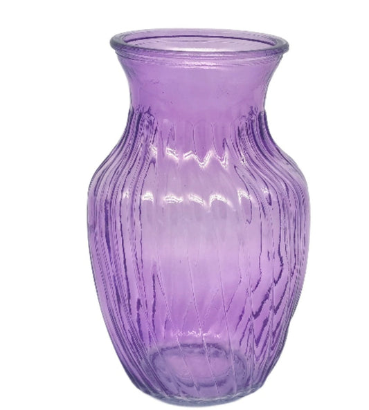 GB2005 PLEATED OFFSET VASE D5x8"H