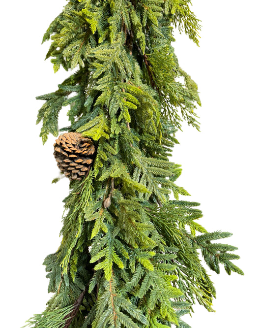 GG2119 NORFOLK/CEDAR/PINECONE GARLAND