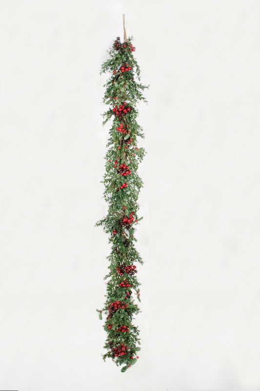 GG2167 GLT BOXWOOD/BERRY GARLAND,10'