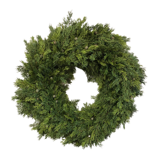 GW3279  SOFT CEDAR & CONE WREATH