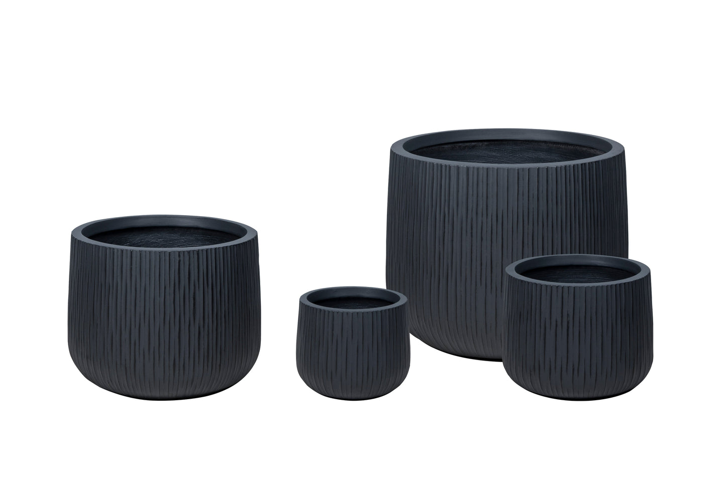 IP50019 FIBRECLAY LOW ROUND PLANTER w/PATTERN S/4