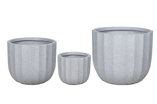 IP50021 FIBRECLAY ROUND PLANTER w/PATTERN S/3