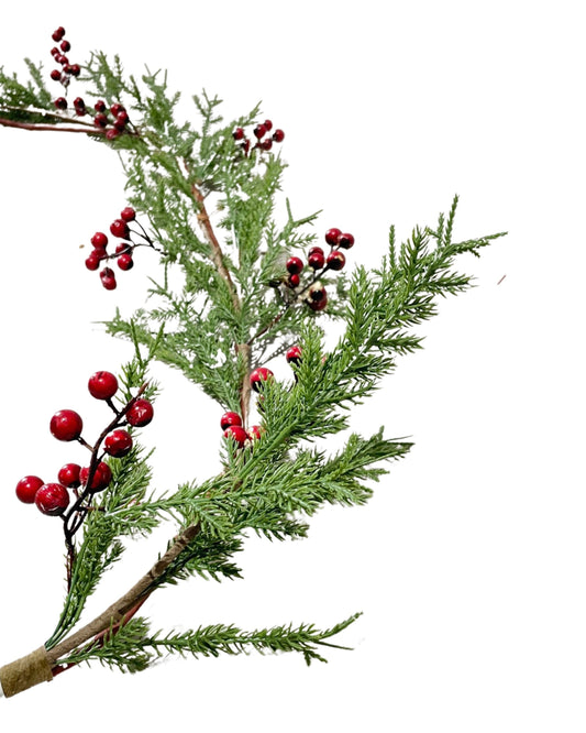 XM11777 MIXED SNOW BERRY/CYPRESS GARLAND,51in-3P