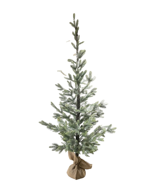 XM12229 XMAS TREE w/BURLAP w/SNOW,9'-1P