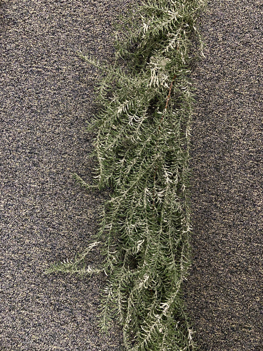 XM12439 ASPARAGUS WEEPING GARLAND w/SNOW,6'