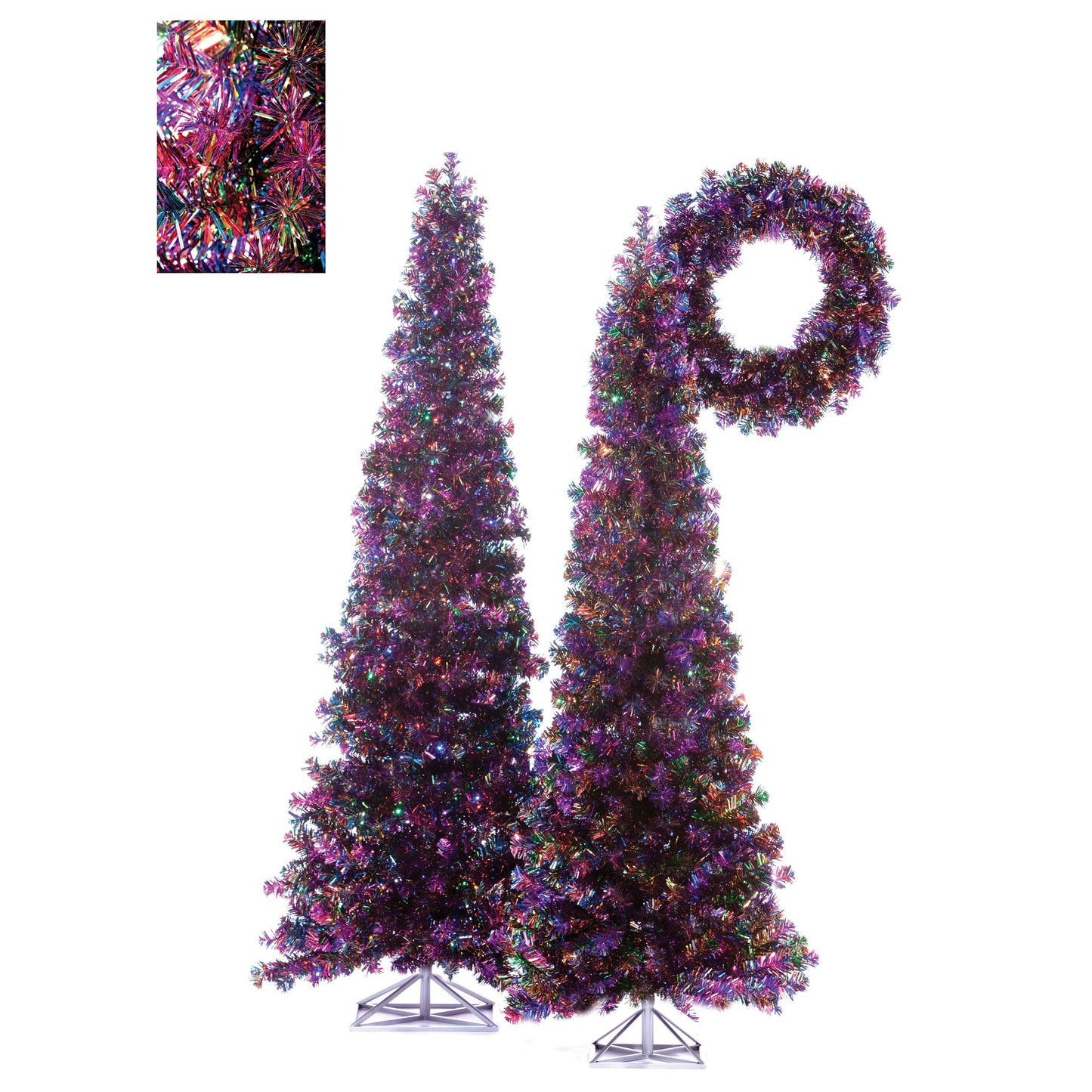 XM12625 CHUNKY CUT TINSEL SLIM TREE,5'x25in