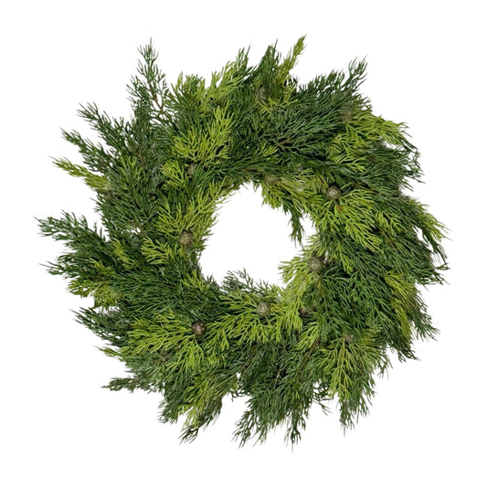 XM13283 SOFT CEDAR WREATH,18in-2/12P