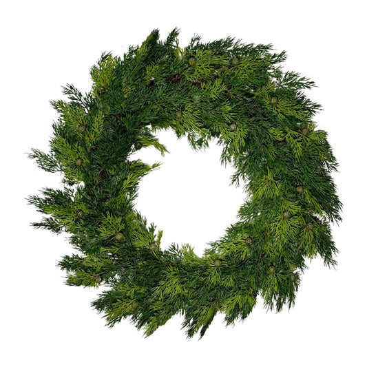 XM13285 SOFT CEDAR WREATH,26in-1/6P