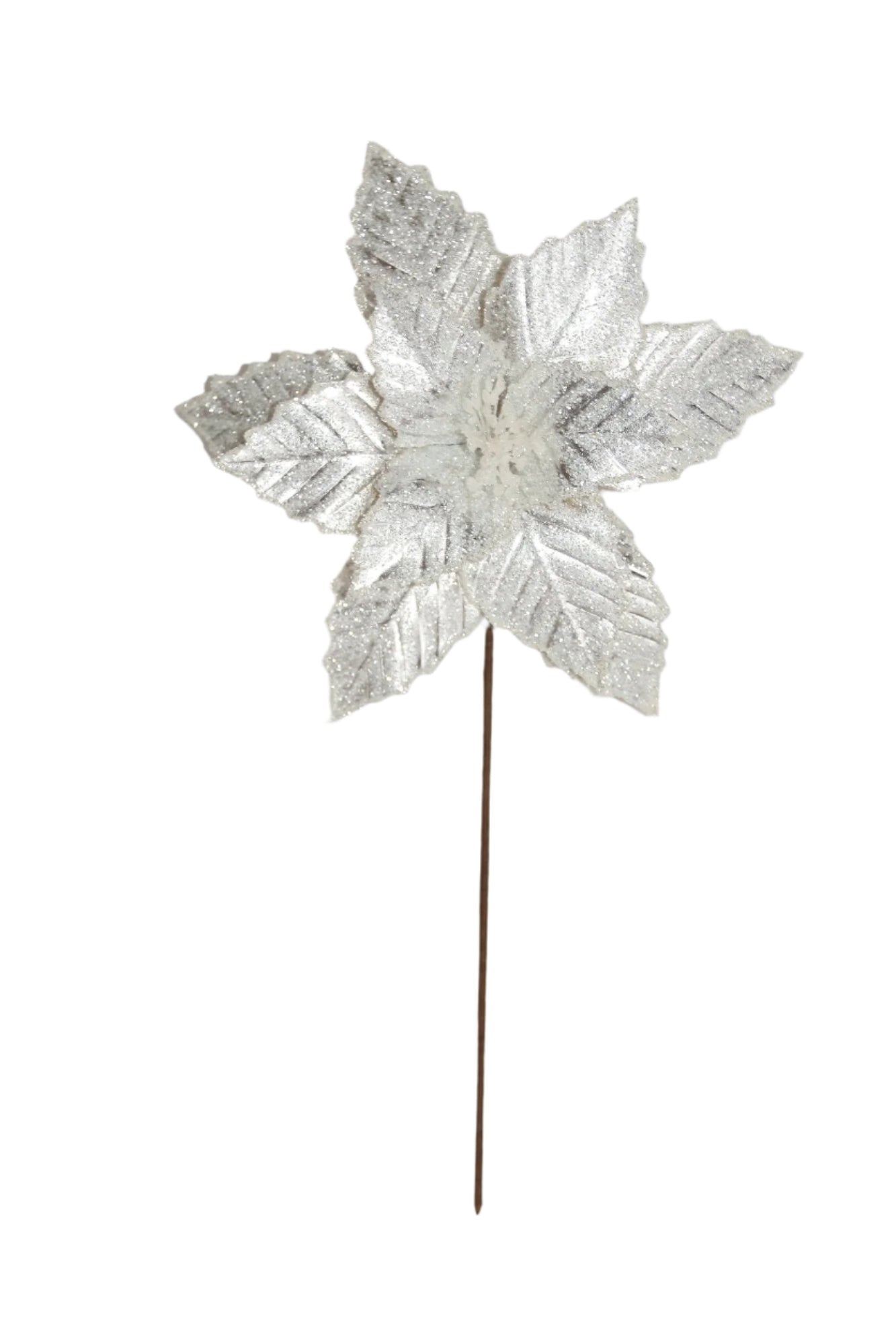 XM13589 METALLIC POINSETTIA SPRAY w/GLITTER,D13x22"
