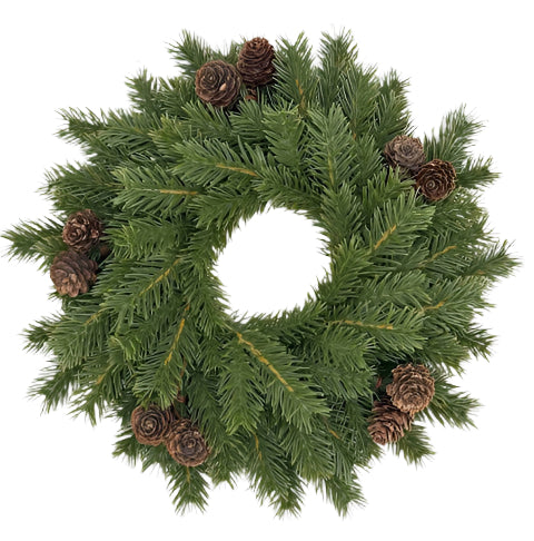 XM14007 ANGLE PINE/PINECONE WREATH 12"