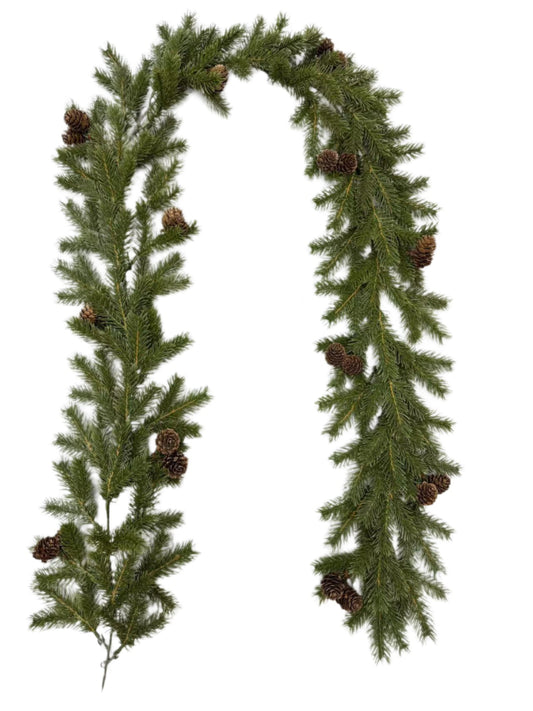 XM14009 ANGLE PINE/PINECONE GARLAND 6'