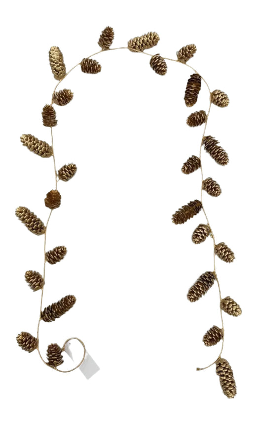 XM14030 PLASTIC PINECONE GARLAND 6'