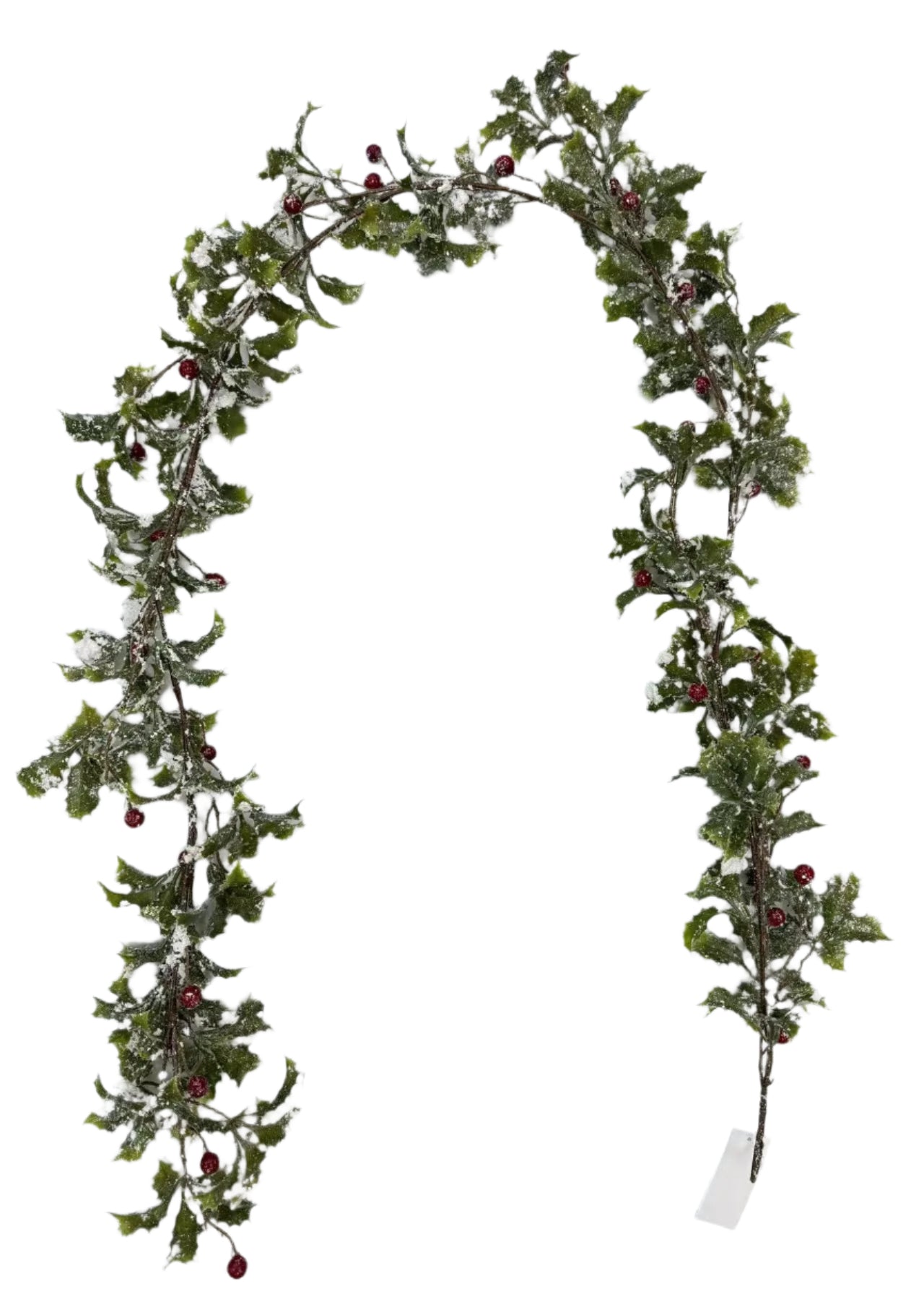 XM14033 HOLLY/BERRY GARLAND w/SNOW 6'