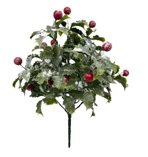 XM14034 HOLLY/BERRY BUSH w/SNOW 30"