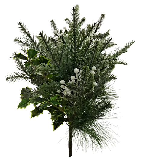 XM14043 MIXED PINE/HOLLY/BERRY BUSH 24"