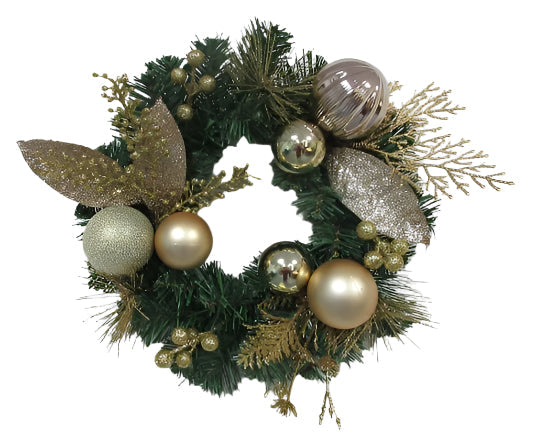 XM14052 MIXED PINE/ORNAMENT WREATH 12"