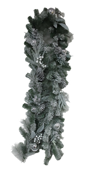 XM14071 MIXED FR PINE/ORNAMENT/PINECONE GARLAND 9'