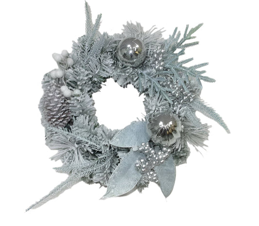 XM14072 MIXED FR PINE/ORNAMENT/PINECONE WREATH 12"