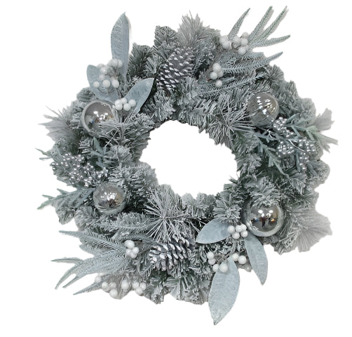 XM14073 MIXED FR PINE/ORNAMENT/PINECONE WREATH 24"