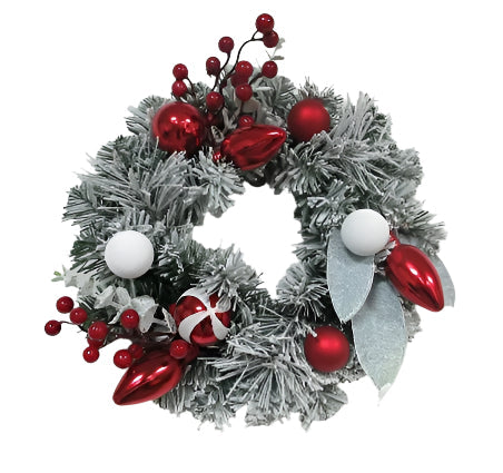 XM14082 MIXED FL PINE/ORN/BER WREATH 12"