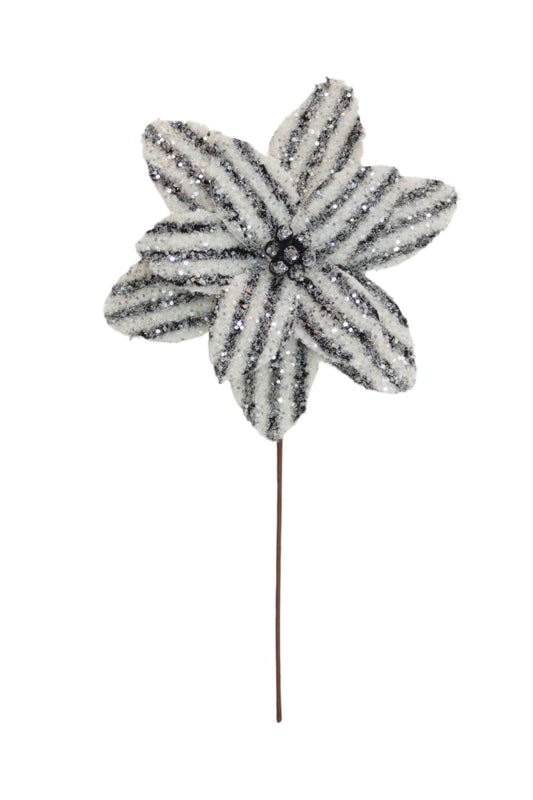 XM14111 STRIPPED POINSETTIA w/GLITTER D11.5x18"