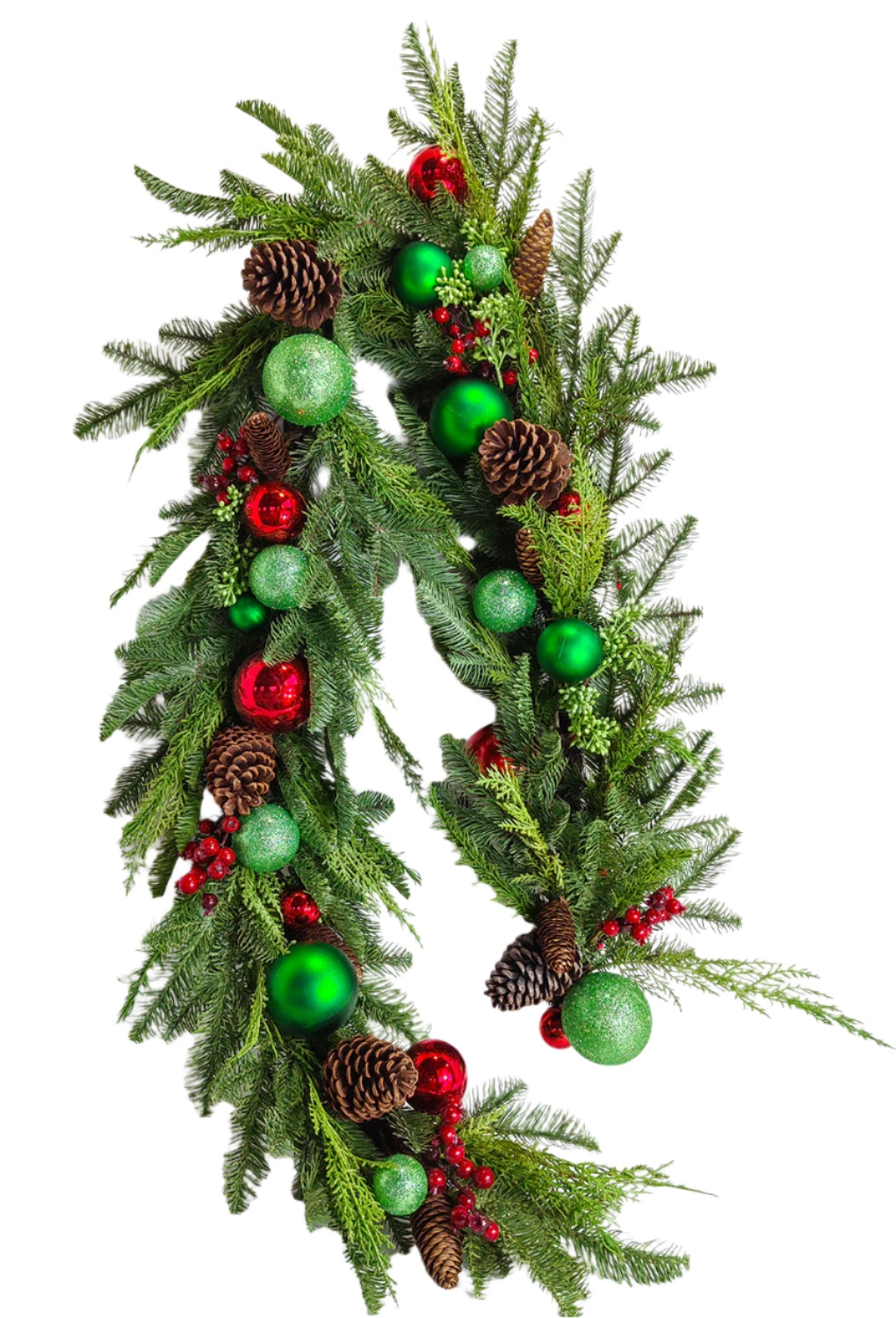 XM14151 MIXED PINE/ORN/PINECONE GARLAND,6'