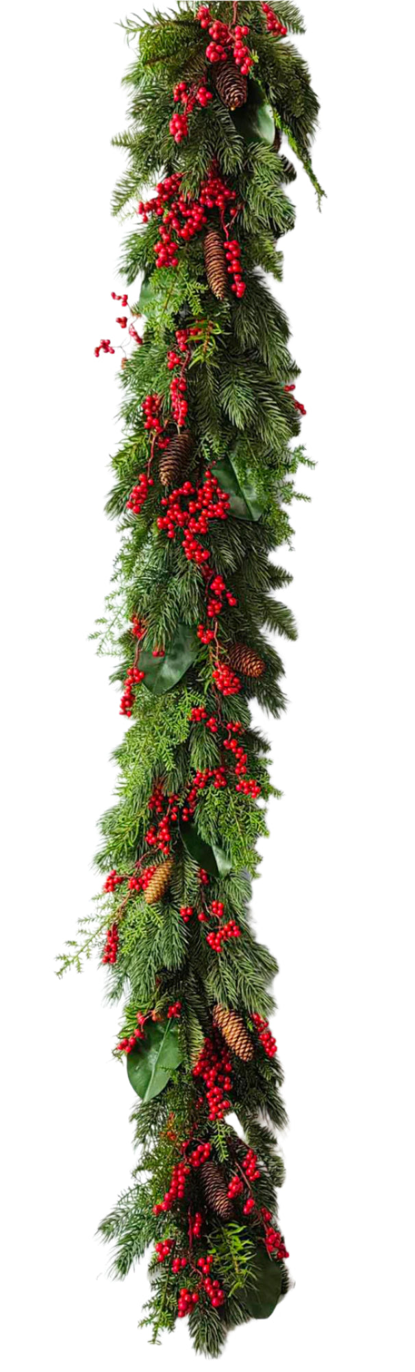 XM14164 MIXED PINE/BERRY/PINECONE GARLAND,6'