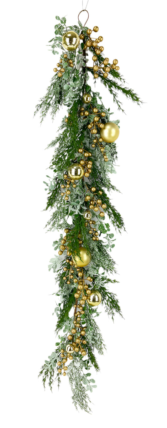 XM14170 MIXED CYPRESS/ORN/BERRY GARLAND,4'