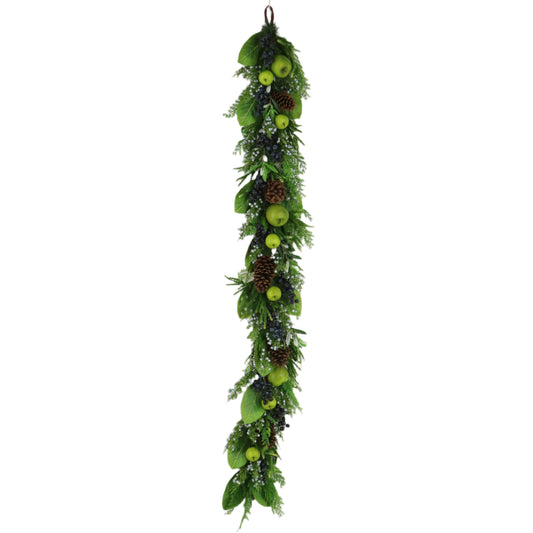 XM14184 MIXED PINE/APPLE/BERRY GARLAND 6'