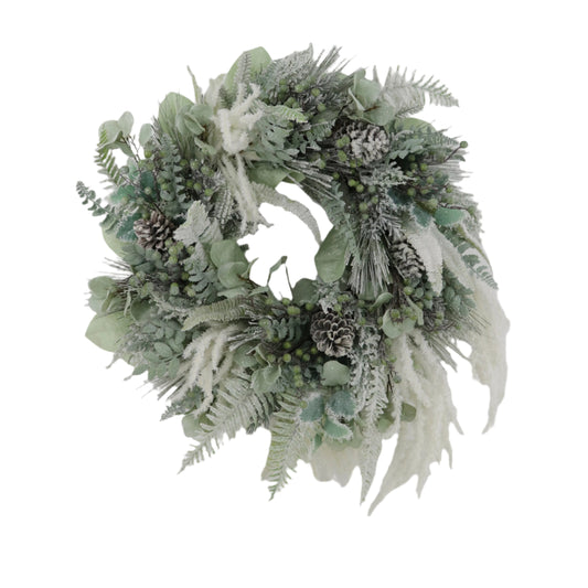 XM14188 MIXED PINE/BERRY WREATH 28"