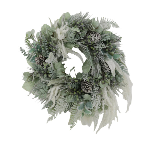 XM14188 MIXED PINE/BERRY WREATH 28"