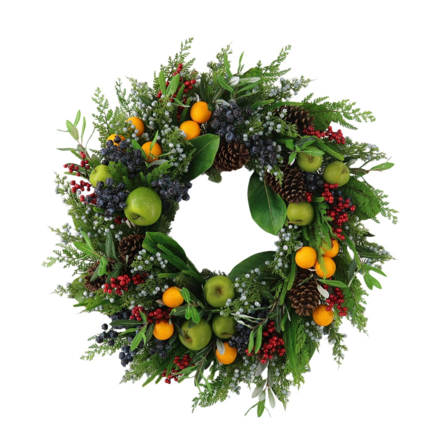 XM14190 MIXED PINE/APPLE/ORANGE WREATH 30"