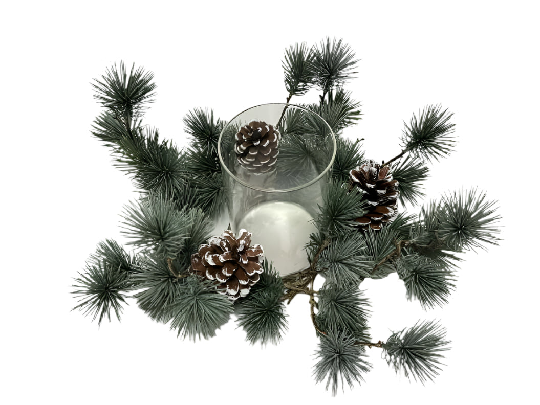 XM14198 PINE CANDLE HOLDER,7"