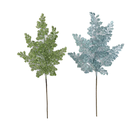 XM14282 GLITTERED FERN SPRAY 24"