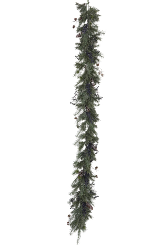 XM14332 BLUE SPRUCE/BERRY/PINECONE GARLAND 6'