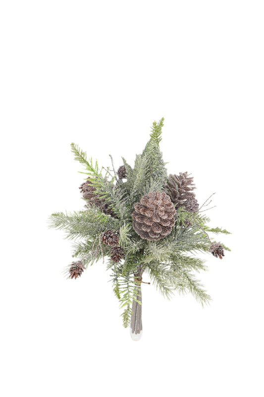 XM14334 FROSTED MIXED PINE/PINECONE BUNDLE 17"