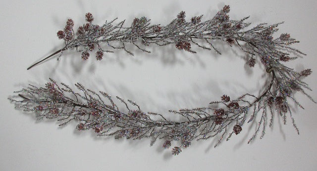 XM14459 ICY TWIG/PINECONE GARLAND,6'