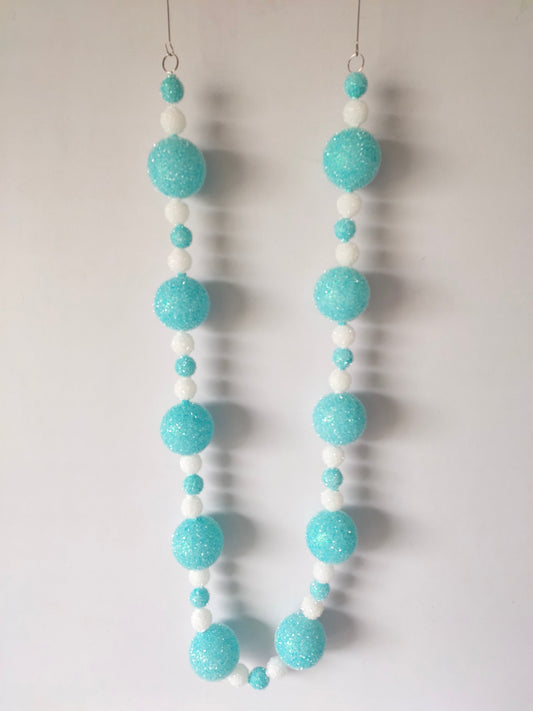 XM14643 FLOCKED BALL GARLAND,6'