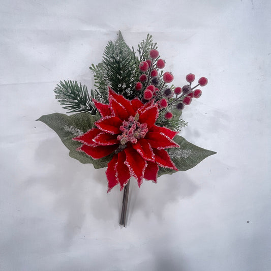 XM14742 MIXED VELVET/ICE POINS/PINE/BERRY BQT,20"