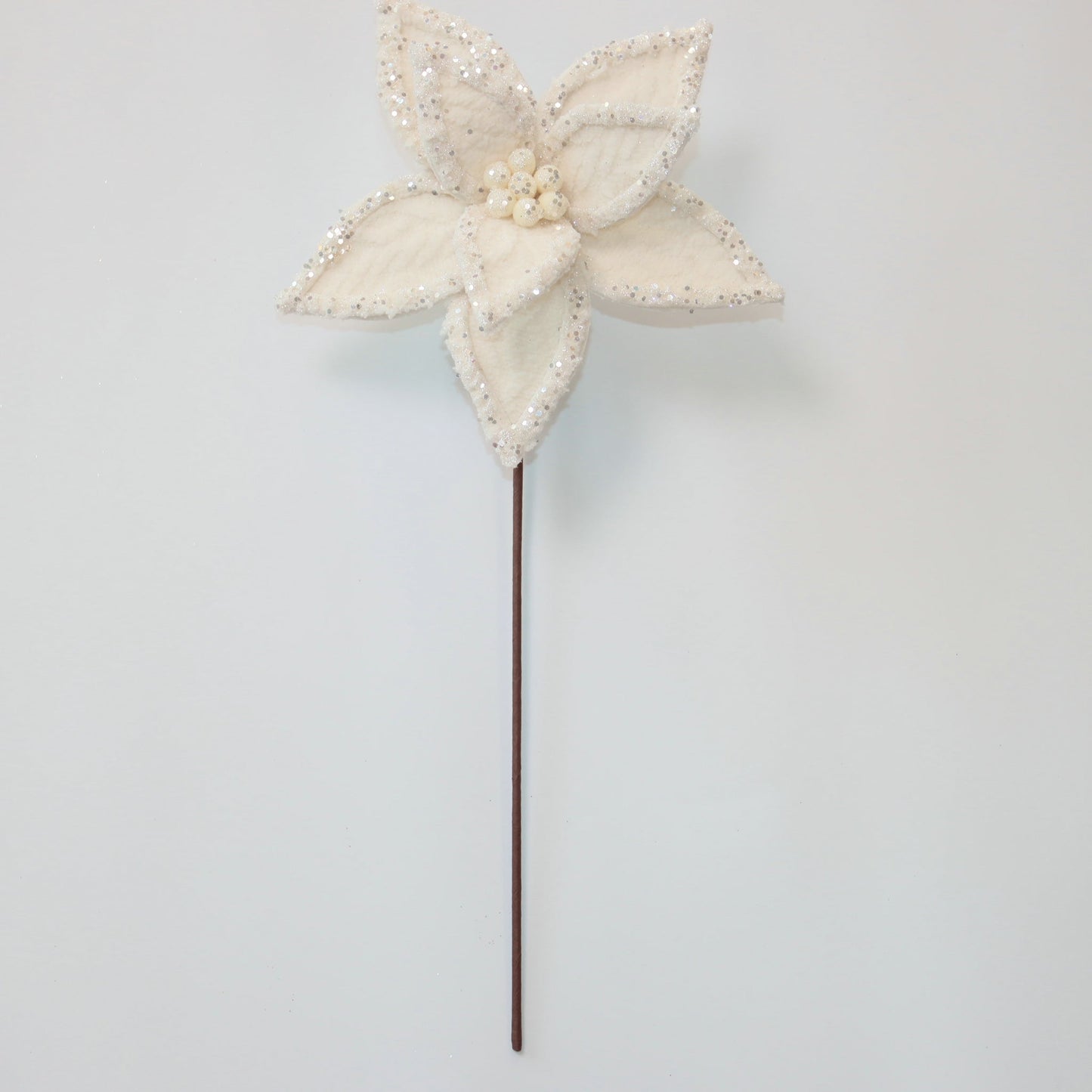 XM14801 GLITTER EDGED POINSETTIA SPRAY,D10.5x19.5"