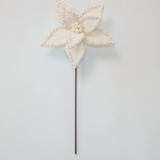 XM14801 GLITTER EDGED POINSETTIA SPRAY,D10.5x19.5"