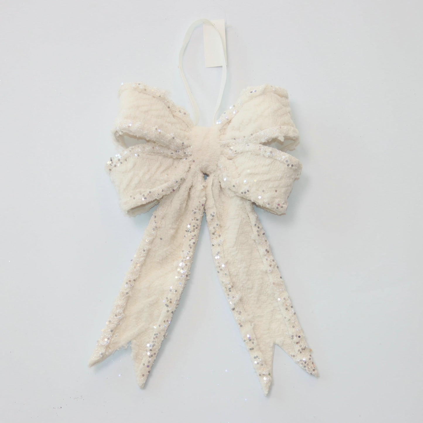 XM14807 GLITTER BOWKNOT ORN,D8.5x12.5"