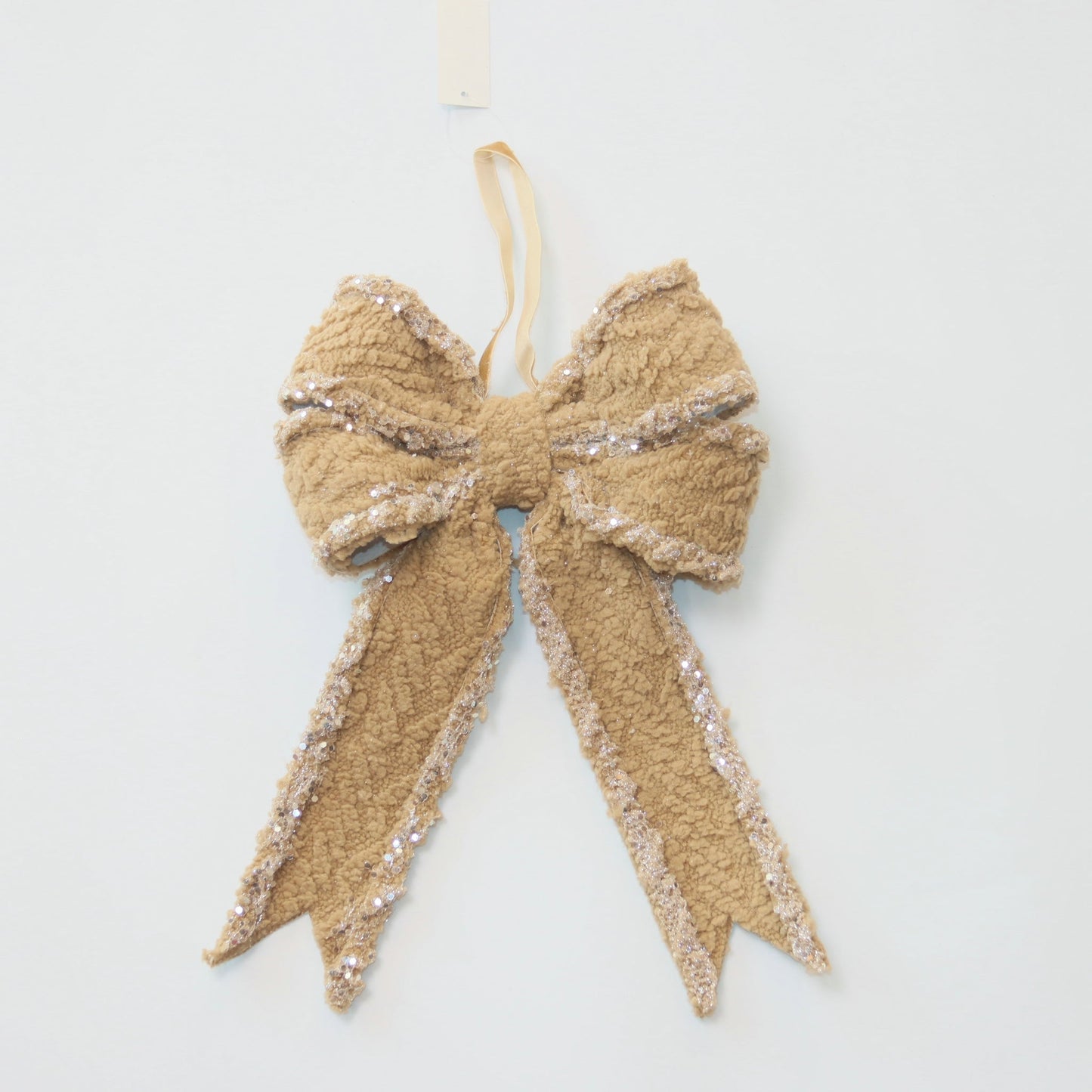 XM14807 GLITTER BOWKNOT ORN,D8.5x12.5"