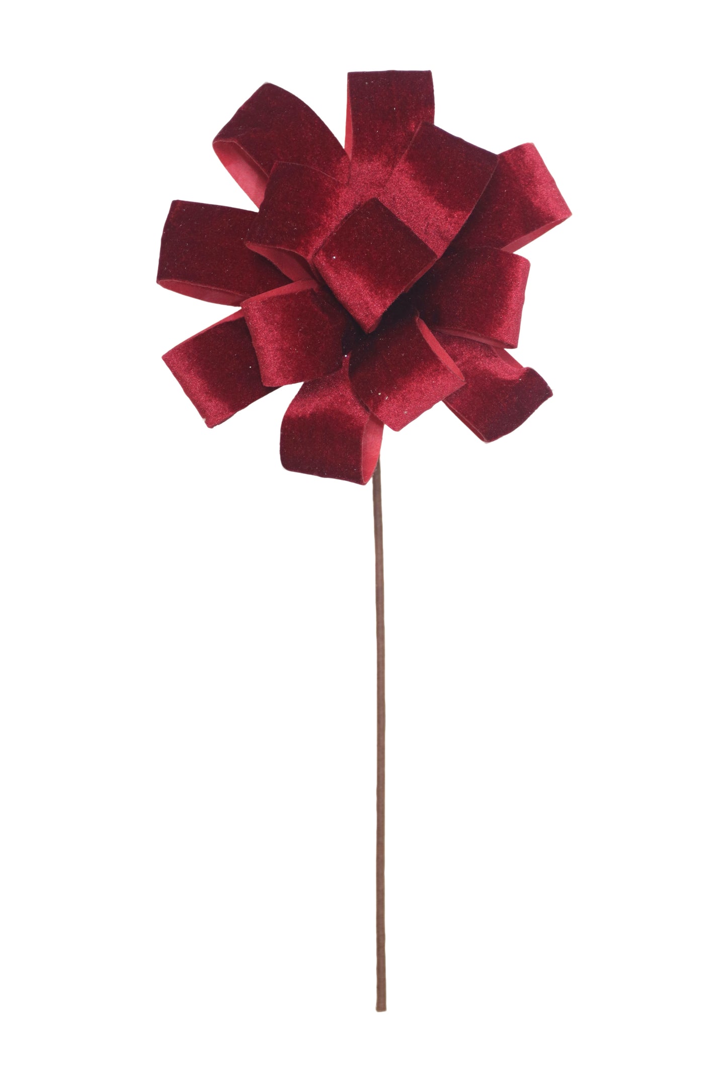 XM14822 VELVET BOW POINSETTIA SPRAY,D8x19.5"