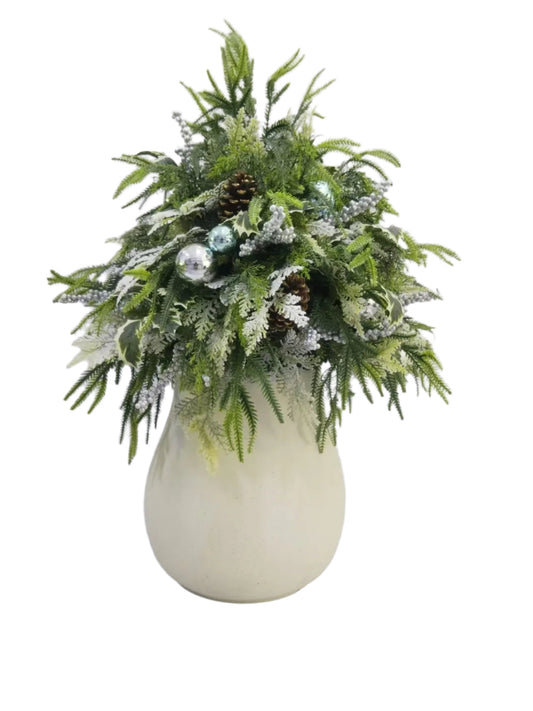 XM30111 POTTED MIXED PINE/BERRY/HOLLY/ORN 38"