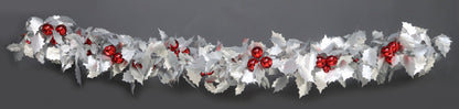 XM40143 HOLLY RED ORNAMENT GARLAND D12inx9'