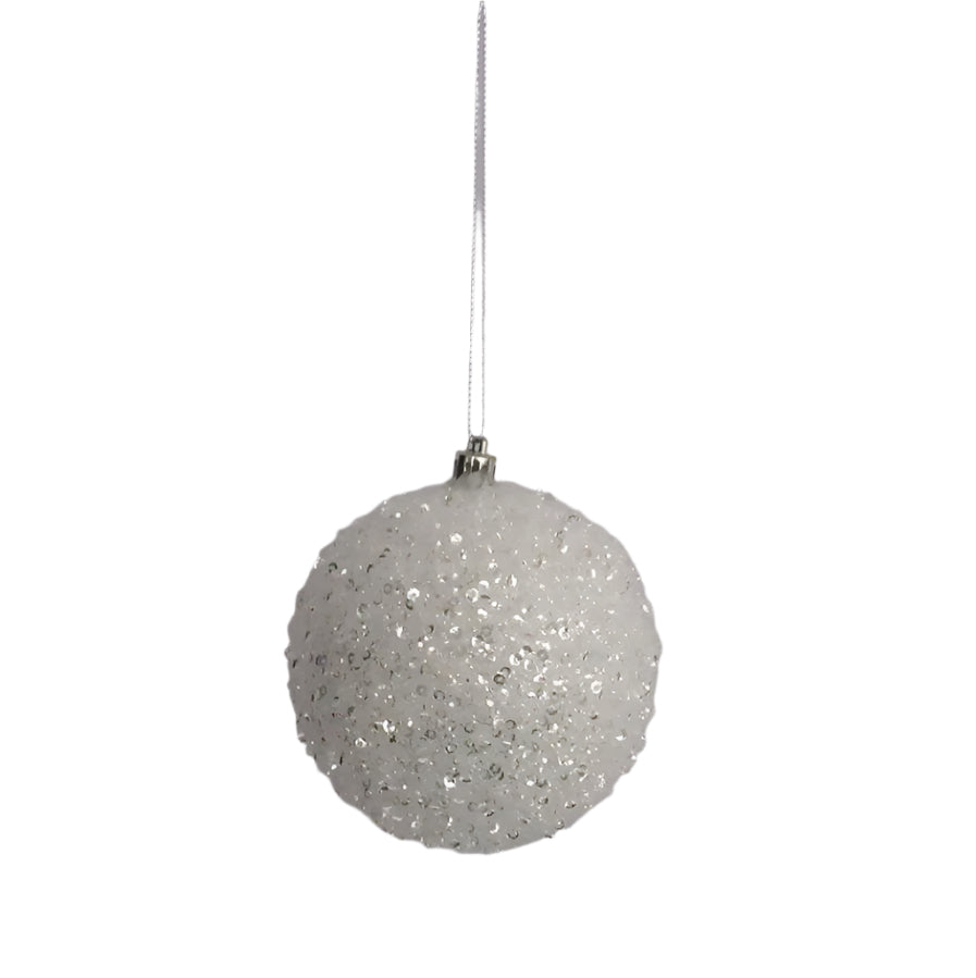 XO1062 GLITTERED/SEQUIN BALL ORNAMENT 4"