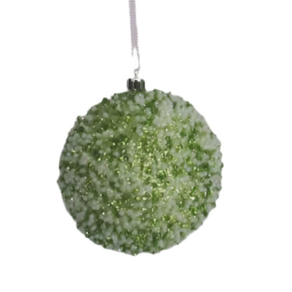 XO1063 GLITTERED/SEQUIN/BEAD BALL ORNAMENT 4"