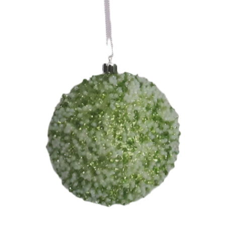 XO1063 GLITTERED/SEQUIN/BEAD BALL ORNAMENT 4"